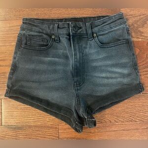Kendall & Kylie Denim Shorts The Drifter High Rise Sz 3/26 Washed Black Cuffed